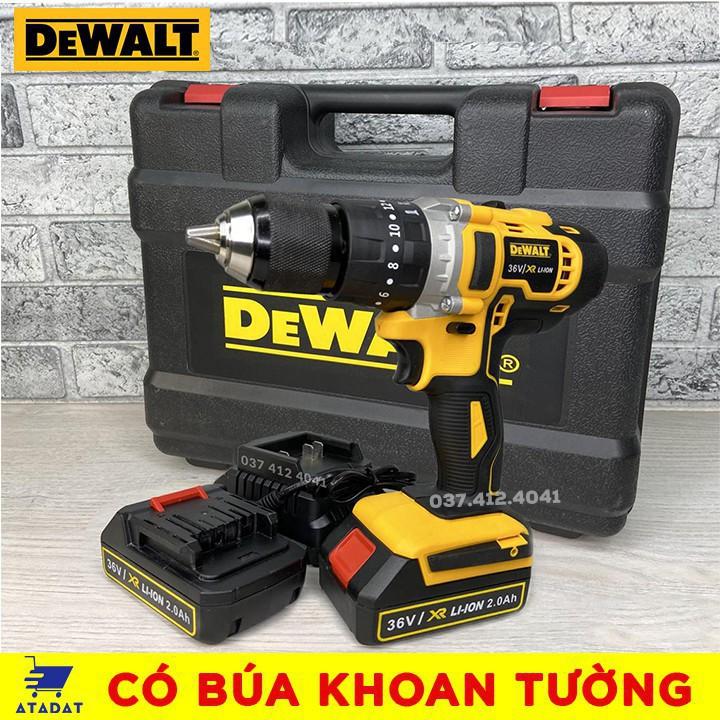 Máy Khoan Pin DEWALT 36V Có Búa - TẶNG 1 MŨI KHOAN - Khoan bê tông, Đầu kẹp 13ly - Máy Bắt Vít Động cơ 775 - Lõi Đồng