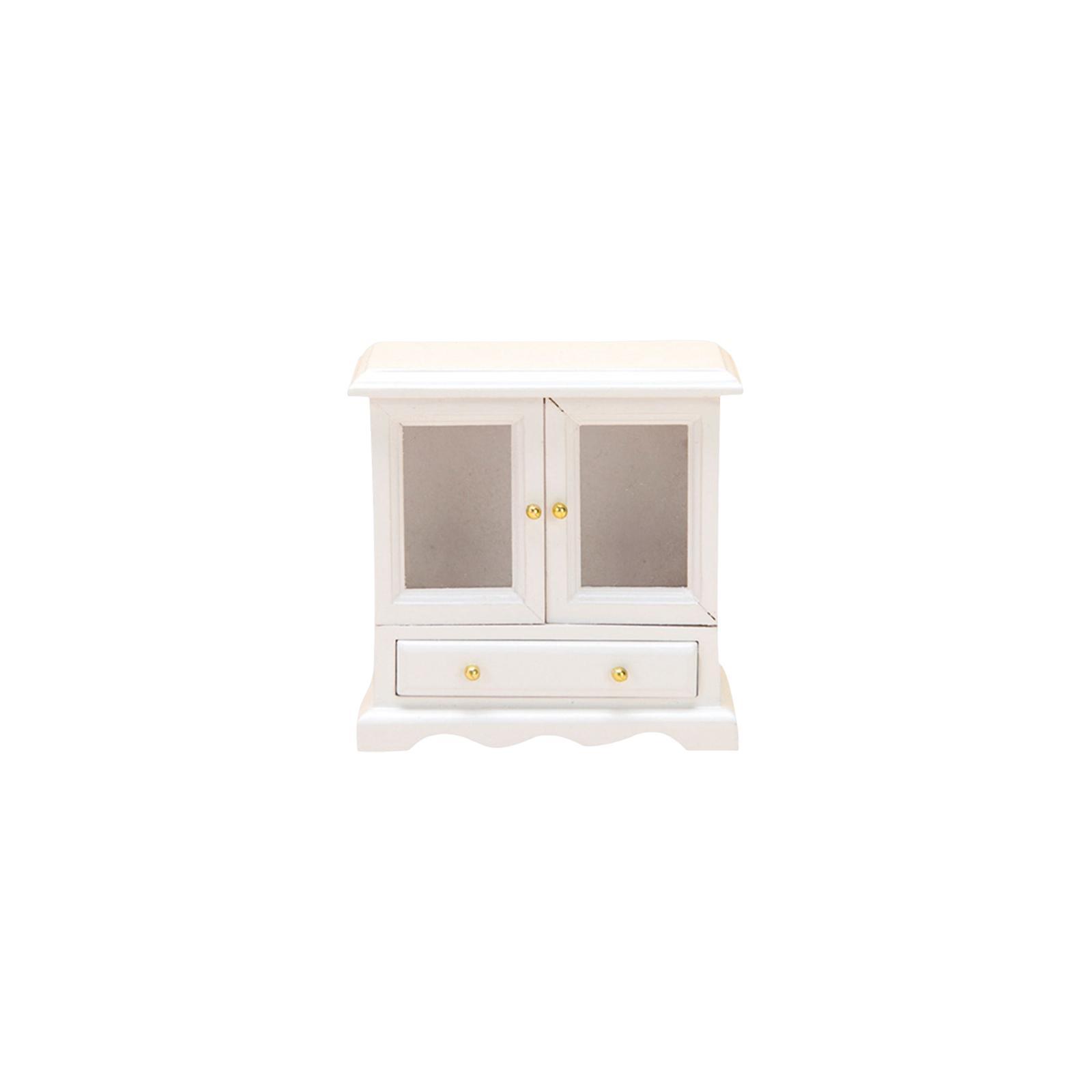 1/12 Scale Dollhouse Cupboard Cabinet Shelf Wood Model for Kitchen