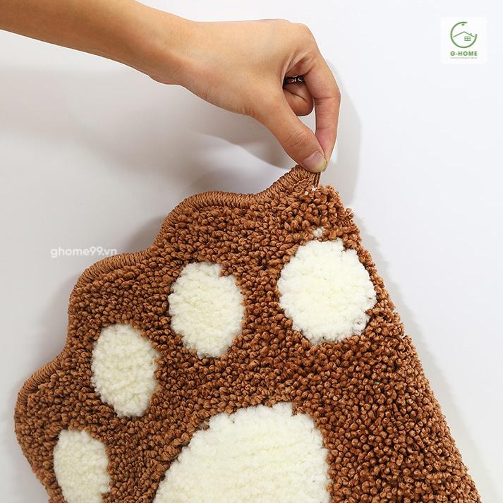 Thảm lau chân Feet/Cloud sợi len lông thấm nước cao cấp Ghome, chống trơn trượt phòng khách, phòng tắm TC01