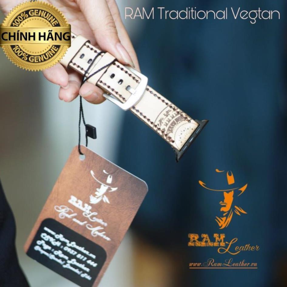 DÂY ĐỒNG HỒ DA BÒ VEGTAN THẢO MỘC HỌA TIẾT TRỐNG ĐỒNG ĐÔNG SƠN - RAM TRADITIONAL .