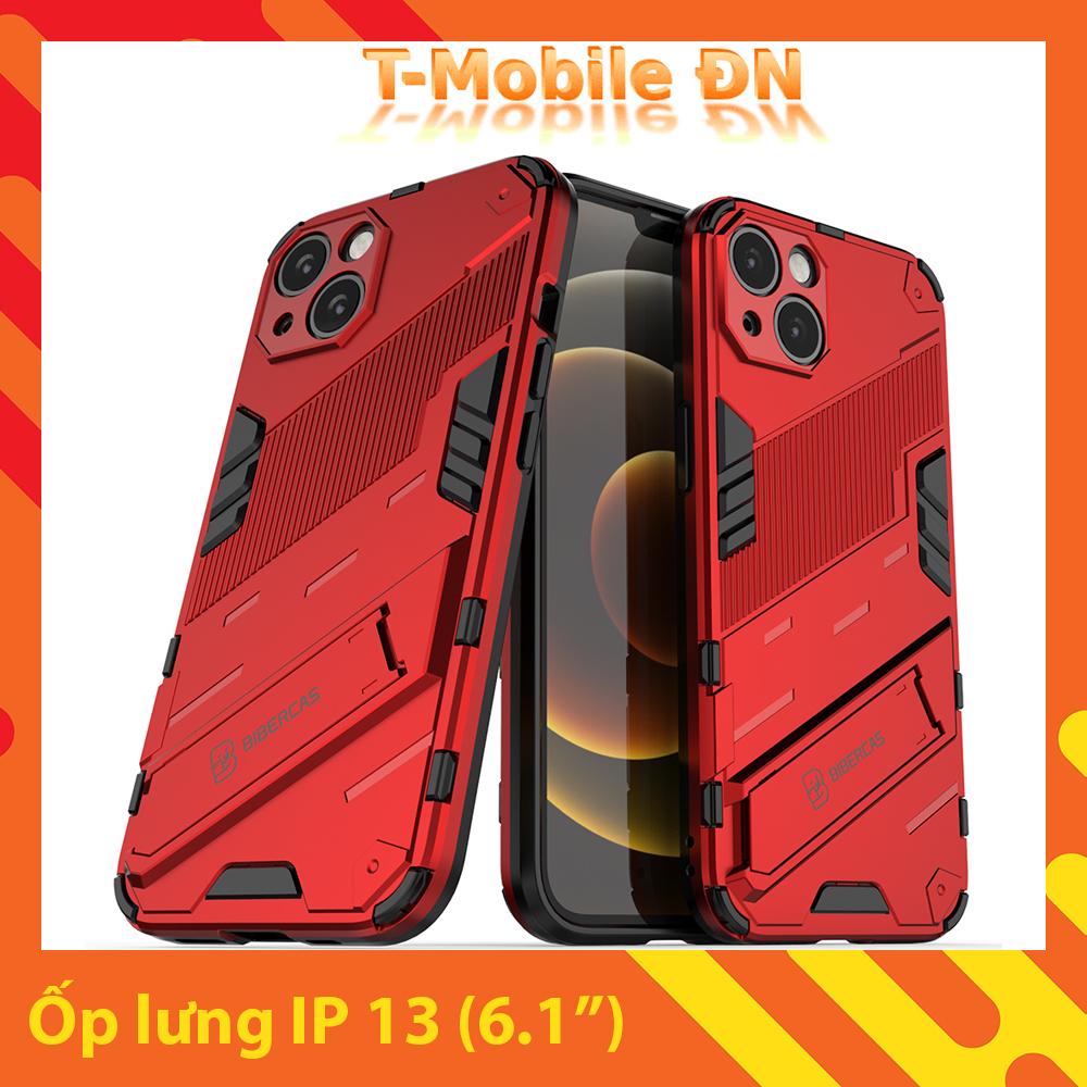 Ốp lưng cho iPhone 13, Ốp chống sốc Iron Man PUNK cao cấp kèm giá đỡ cho iPhone 13