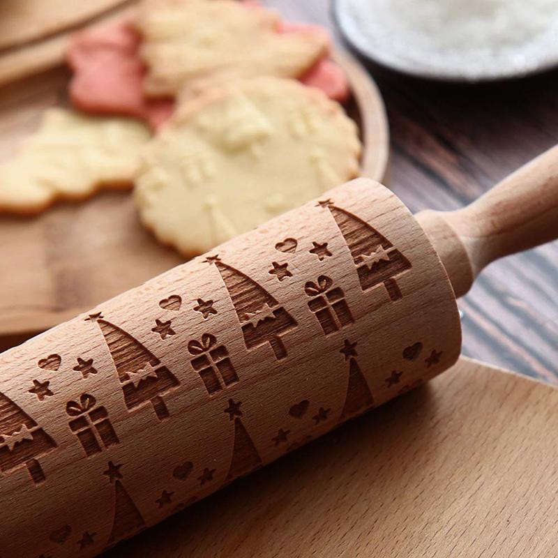 Khuôn Dập Nổi Bằng Gỗ Họa Tiết Giáng Sinh Dùng Trang Trí Bánh