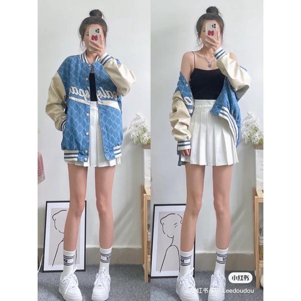 Áo Bomber Bóng Chày Dày Dặn Unisex Nam Nữ Oversize Dáng Rộng