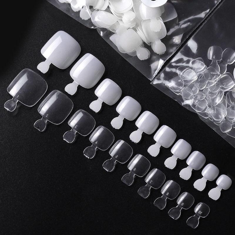 Túi Móng Úp Chân HSM Cao Cấp 500 Móng Đủ Size, Nhựa Dẻo Siêu Mỏng, Bám Keo Tốt, Form Chuẩn Cho Làm Nail giả Dễ Sử Dụng