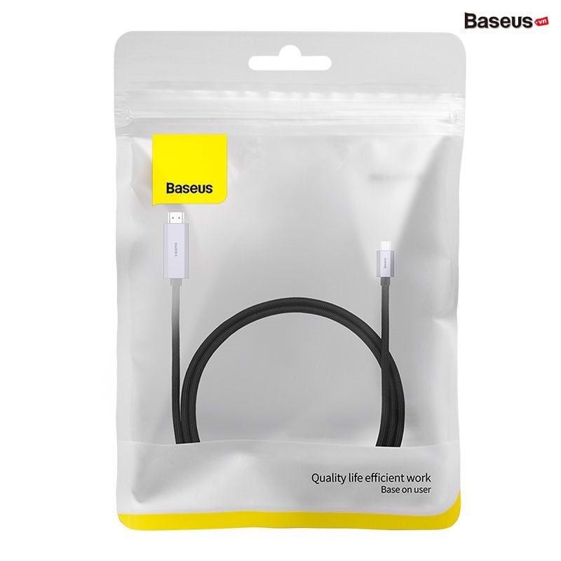 Cáp chuyển Type C sang HDMI siêu nét Baseus High Definition Series Graphene (Type-C to HDMI 4K/60Hz Adapter Cable) WKGQ010101- Hàng chính hãng