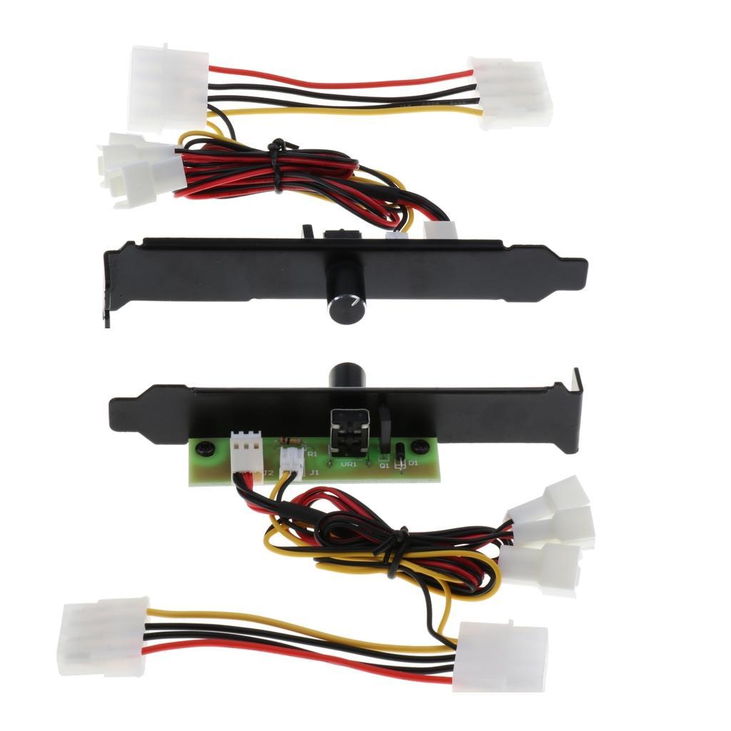 2 Pack 3 Channel 3pin PC Cooler Cooling Fan Speed Controller PCI Bracket 12V