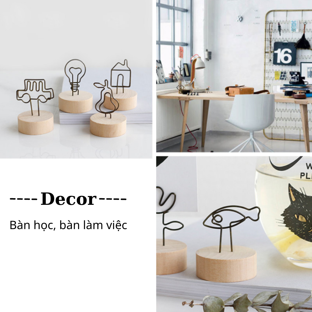 Kẹp Gỗ, Kẹp Ảnh Đế Gỗ Decor, Trang Trí Để Bàn, Treo Postcard, Sticker, Thiệp Hoa Khô, Kẹp Giấy Ghi Chú