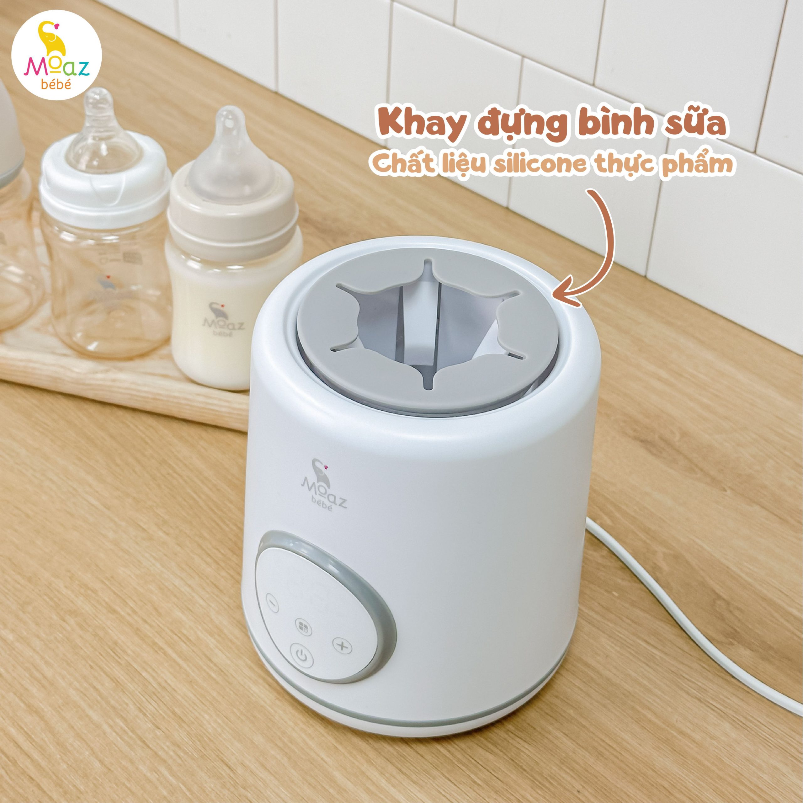 Máy lắc bình sữa và giữ ấm sữa thông minh Moaz BéBé MB079