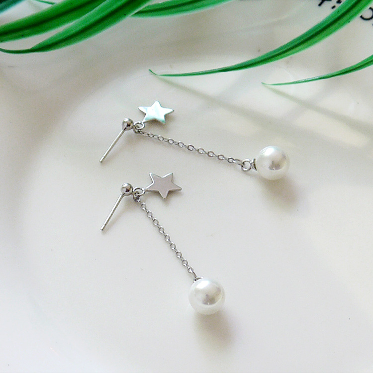 Đôi bông tai nữ tạm giác phối xích mảnh đuôi hạt châu khí chất