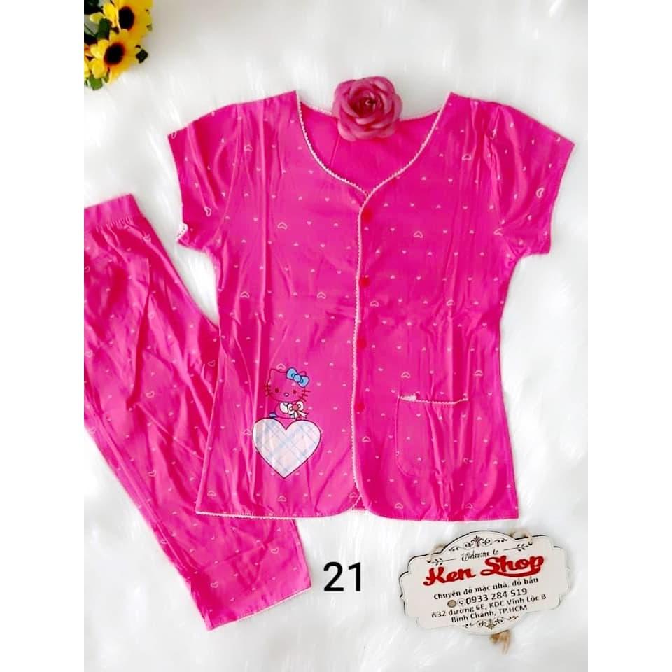 Đồ bộ cotton nữ quần lửng- 40kg đến 65kg-ẢNH THẬT