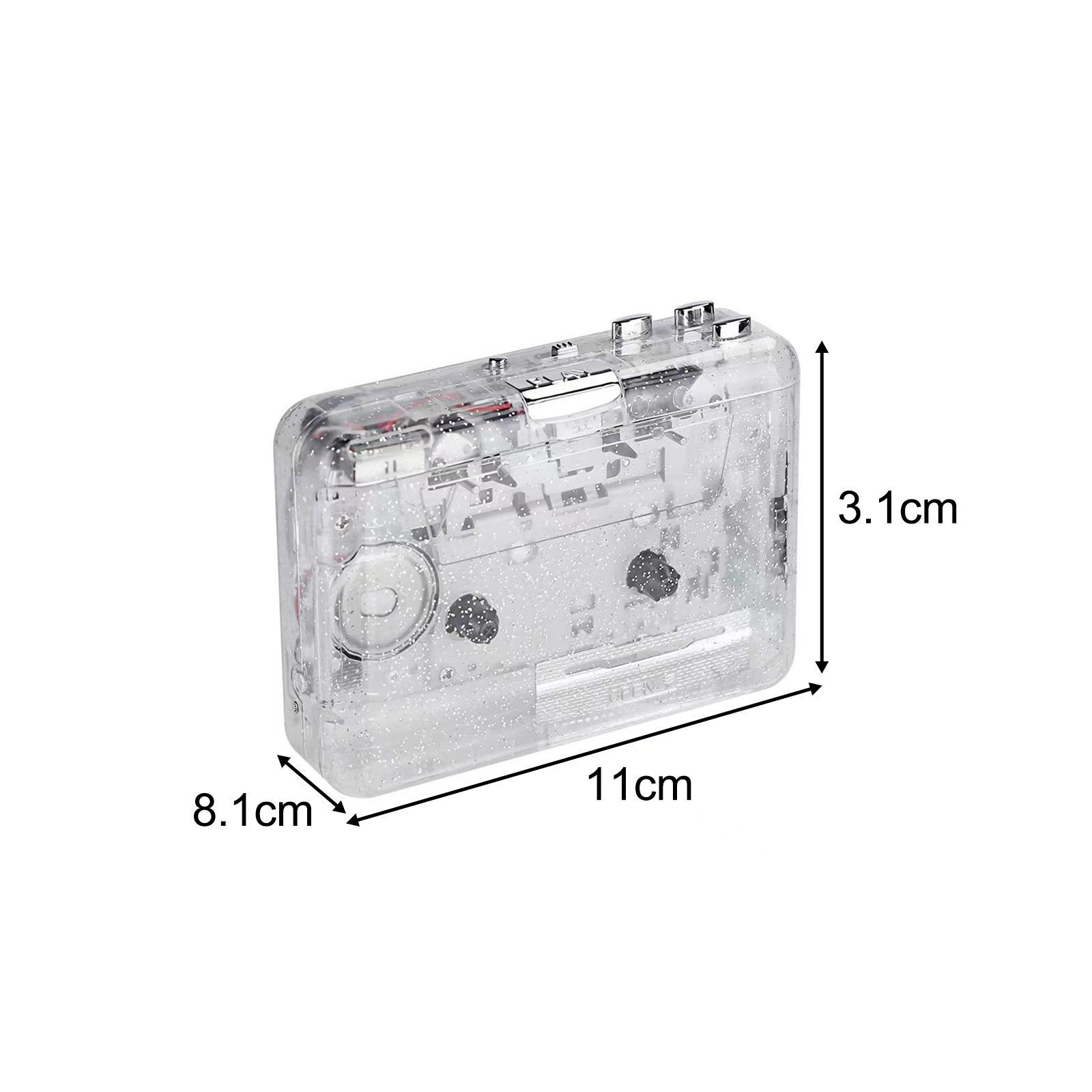 Transparent Cassette Player Cassette to MP3 Converter for Entertainment  Compact  Compact Vintage Cassette Tape Player