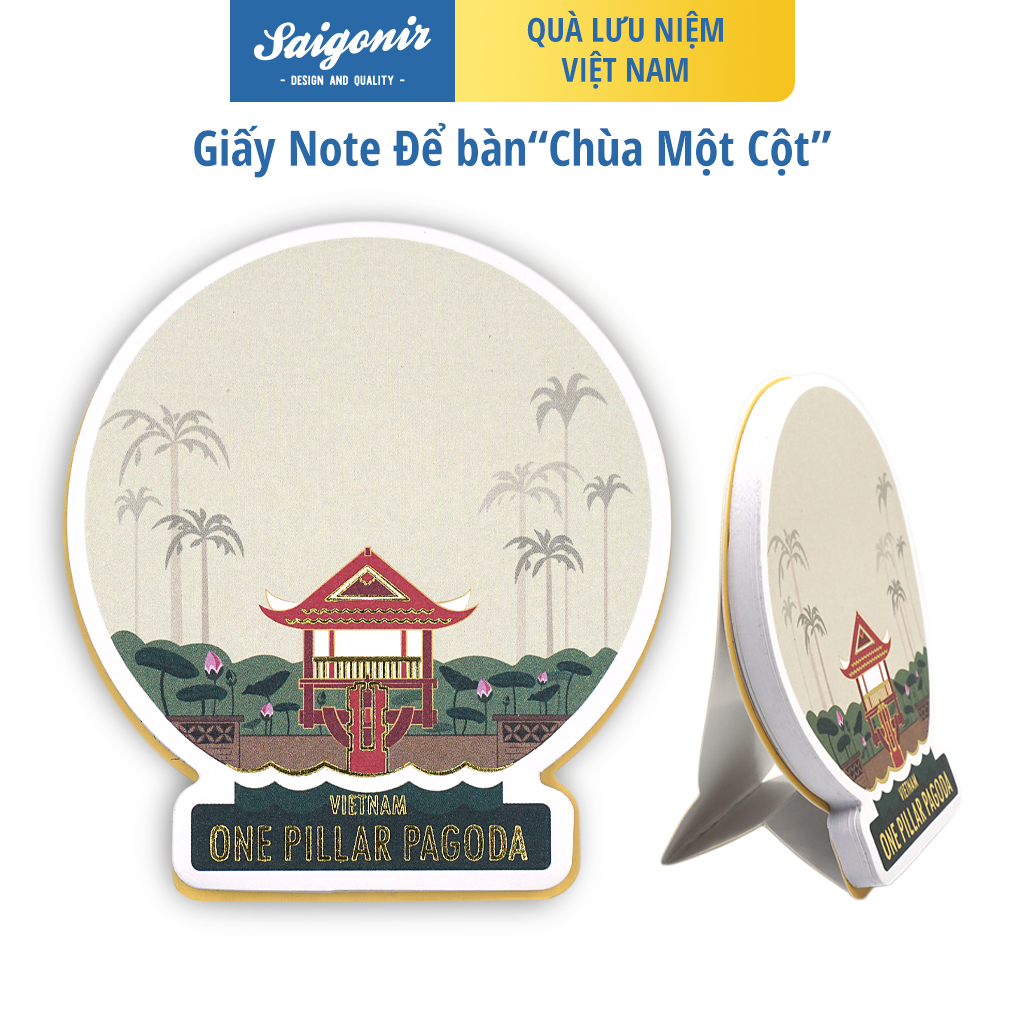 Giấy Note Ghi Chú MemoNote Saigonir Hình Ảnh Địa Danh Việt Nam Hà Nội Chất Liệu Giấy Tốt Dày 50 Tờ In Nhũ Vàng Đẳng Cấp Kích Thước 7.3*8.1cm Phù Hợp Làm Quà Lưu Niệm Cho Người Nước Ngoài