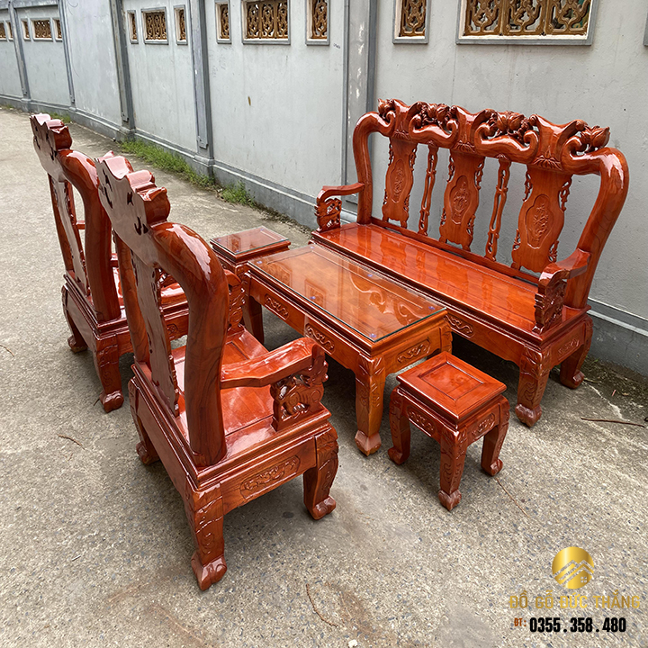 Bàn ghế minh quốc đào gỗ xoan ta tay 12