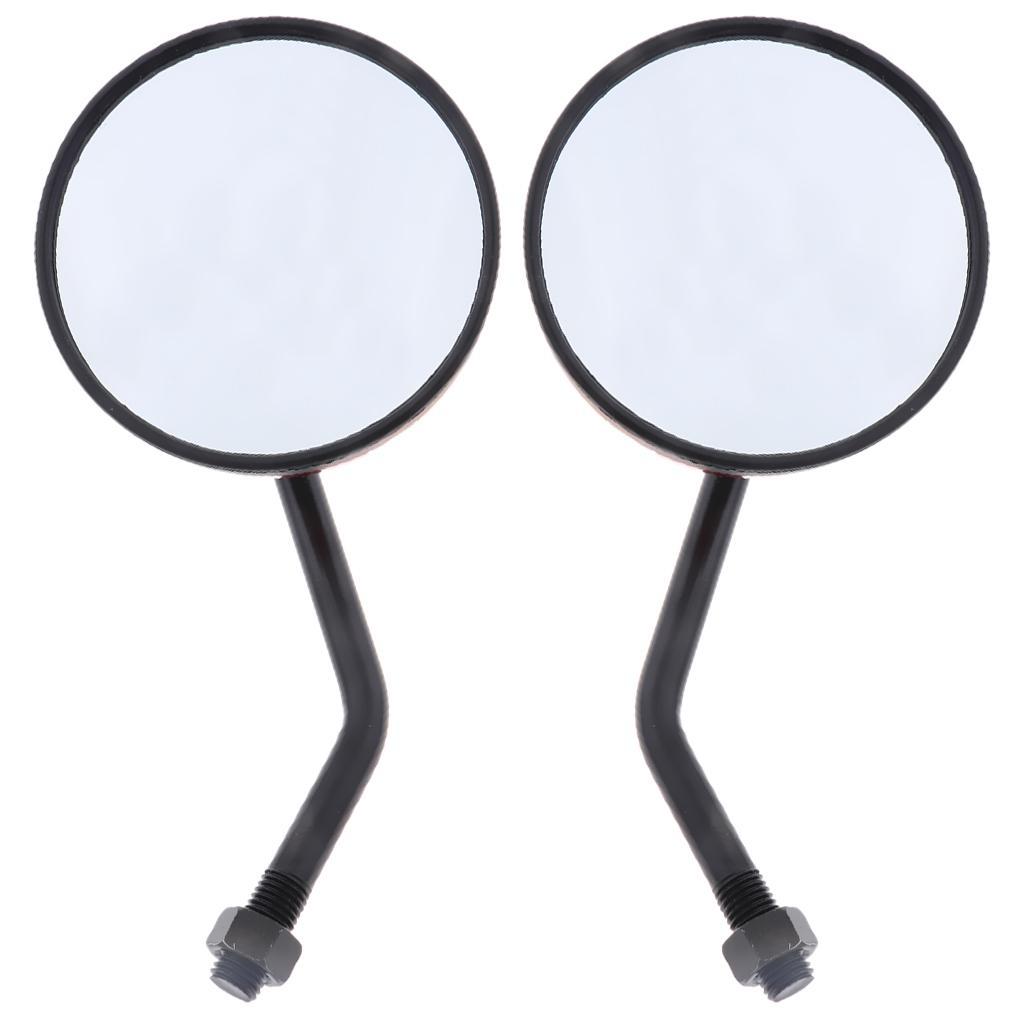 2Pcs Motorbike Moped 10mm Rearview Round Mirror Red for Dirt  Racer