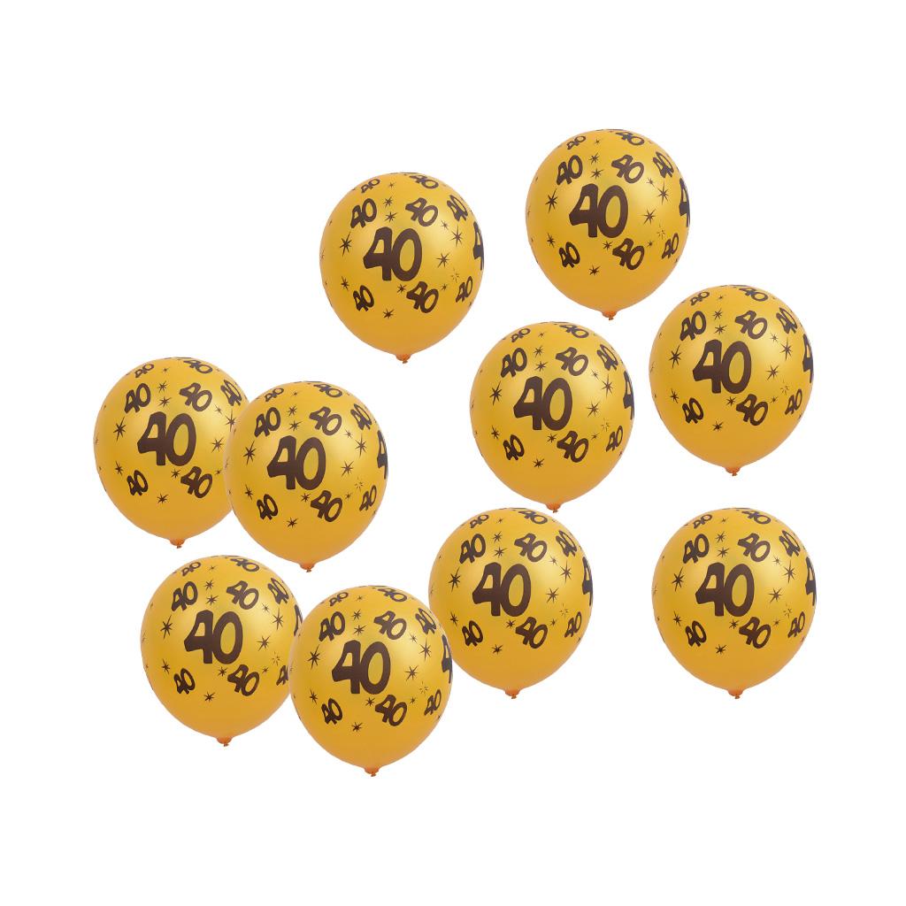 10/set 12in Gold Latex Balloons for Birthday Anniversary Party Number Age