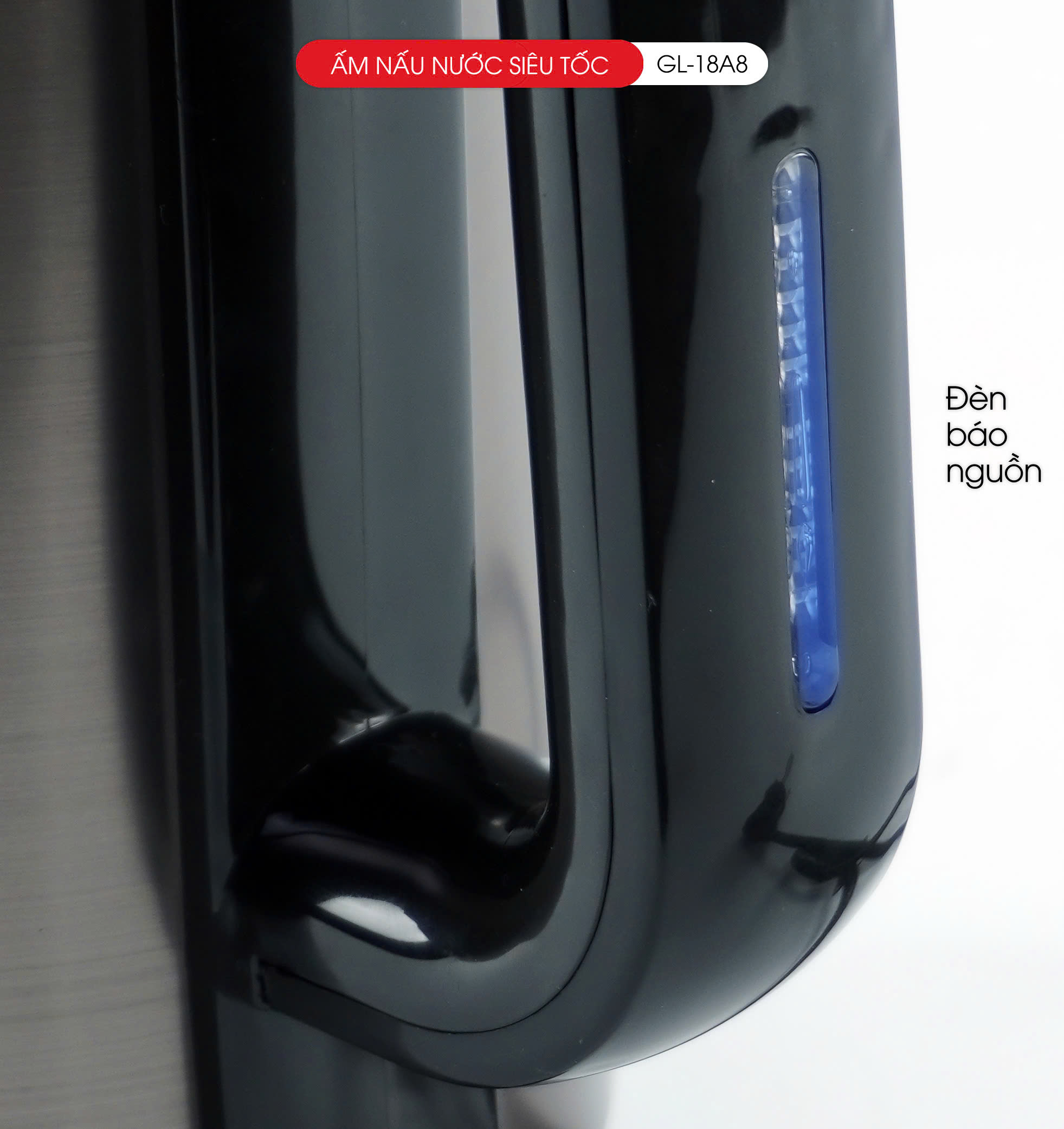 Ấm Siêu Tốc Gali GL-18A8 Thân Ấm Nguyên Khối Inox 304. Thiết kế 2 lớp Chống Nóng. hàng chính hãng, bảo hành 24 tháng