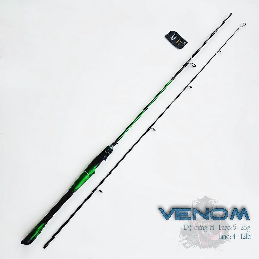 Cần câu lure VENOM độ cứng M đầu bu chống xoắn chất liệu carbon CM32