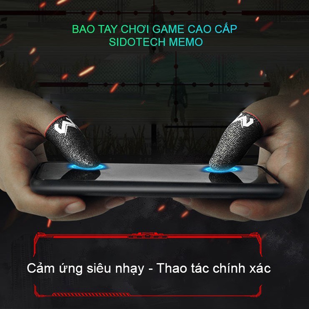 Bộ găng tay chơi game Sợi Carbon cao cấp cảm ứng bao ngón tay chống mồ hôi chống trượt