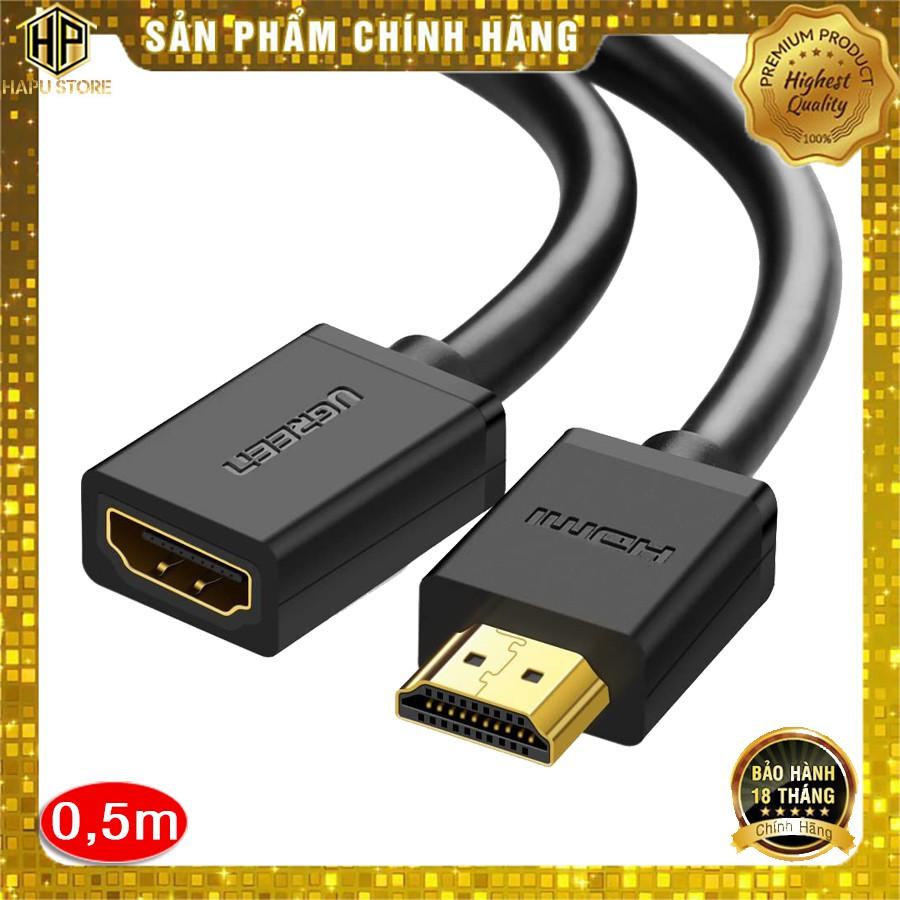 Cáp HDMI nối dài 0.5m Ugreen 10140 màu đen chính hãng - Hàng Chính Hãng