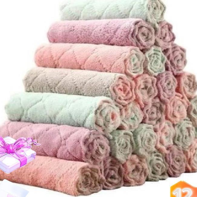 Bộ 10 khăn lau đa năng Sét 10 Khăn lau 2 mặt đa năng mềm mịn xịn xò