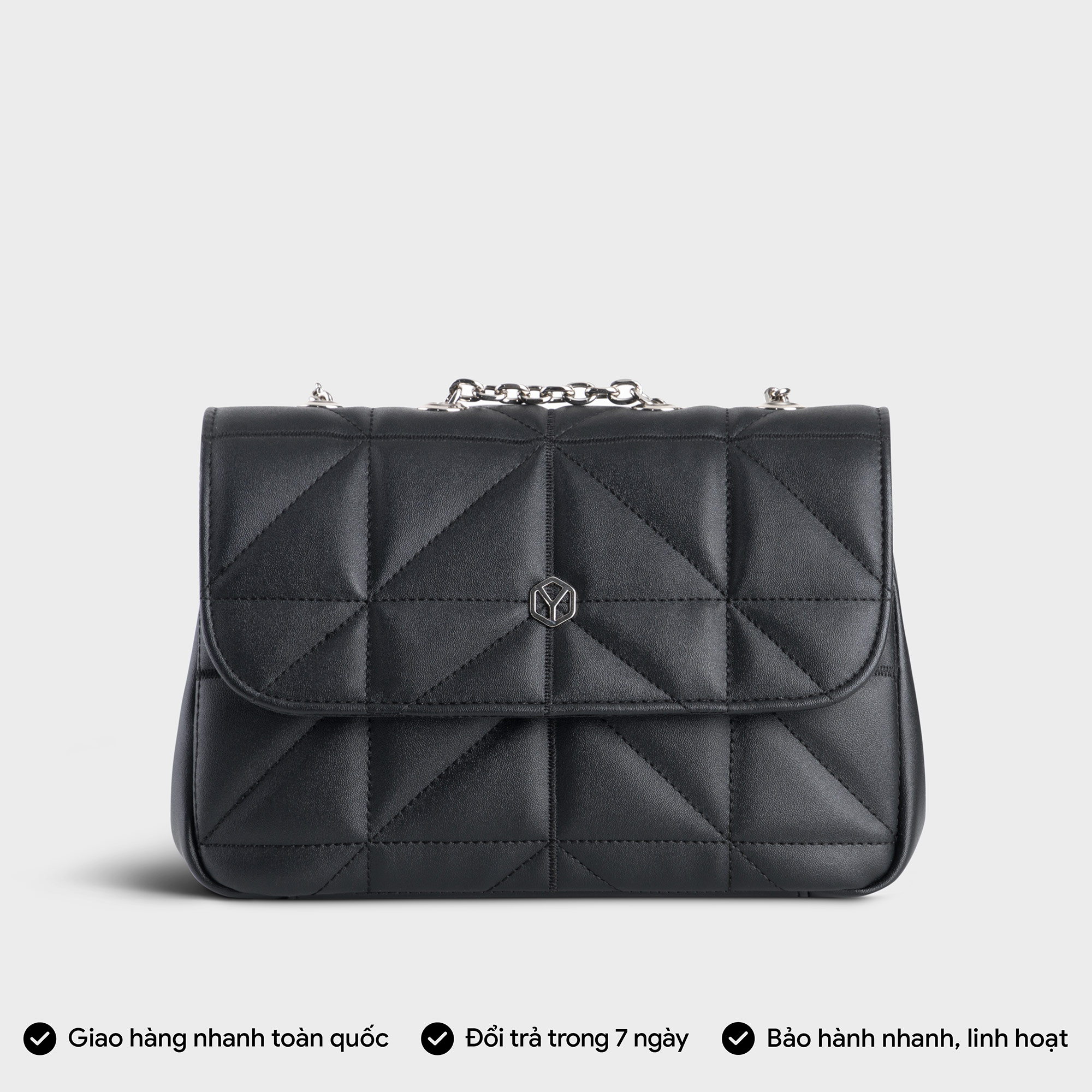 Túi Yuumy ( Thời trang nữ dây đeo phối xích cá tính size 23 - Túi đeo chéo da Seasand YN212 )