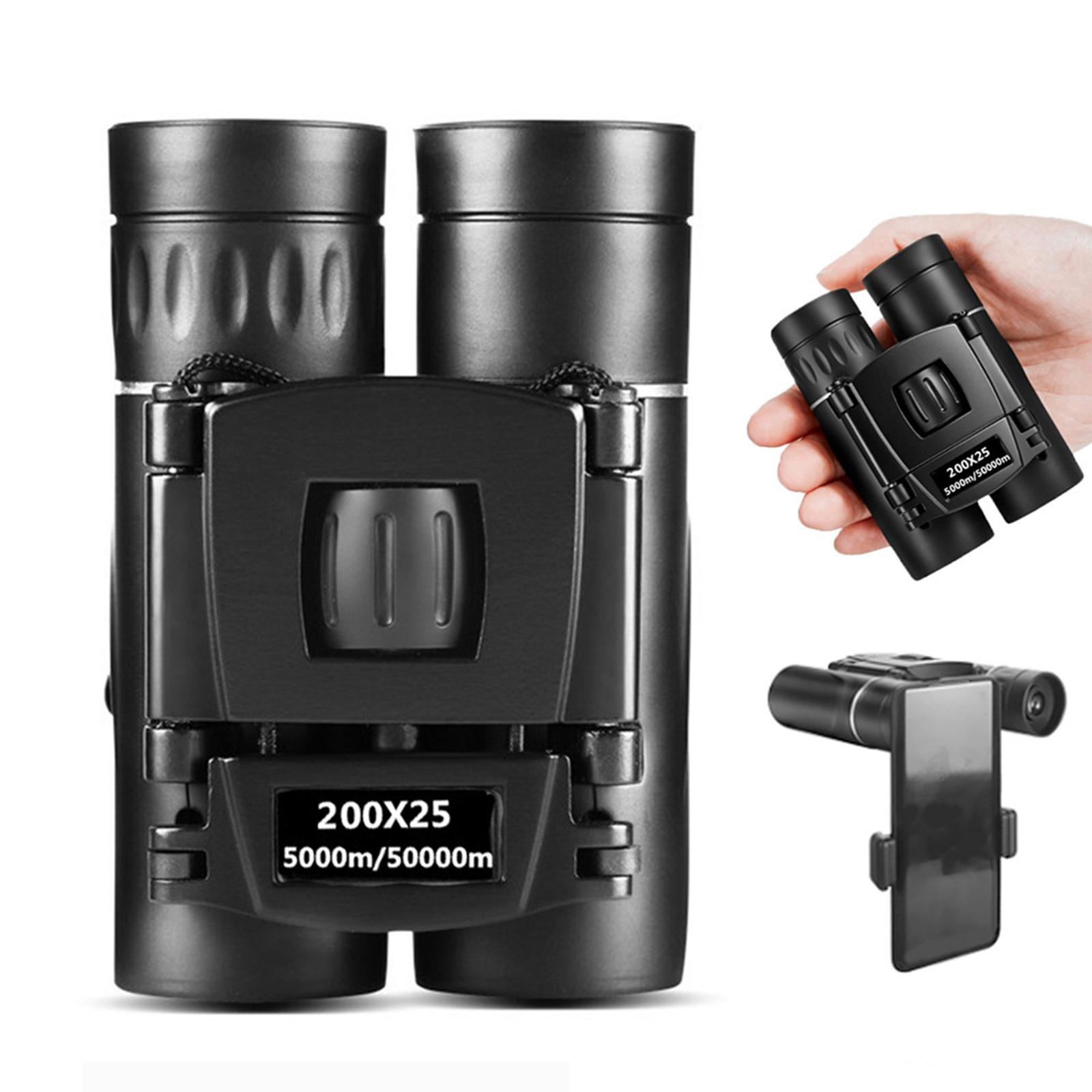 200x25 Binoculars 5000M/50000M Easy Focus Long Distance Binoculars for Adults Kids Bird Watching Sightseeing Theater Hiking Travel