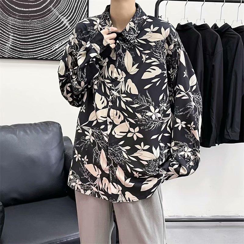 Áo sơ mi nam dài tay in 3d thời trang hàn quốc 2021. Áo sơ mi hoa. Kích thước M-2XL