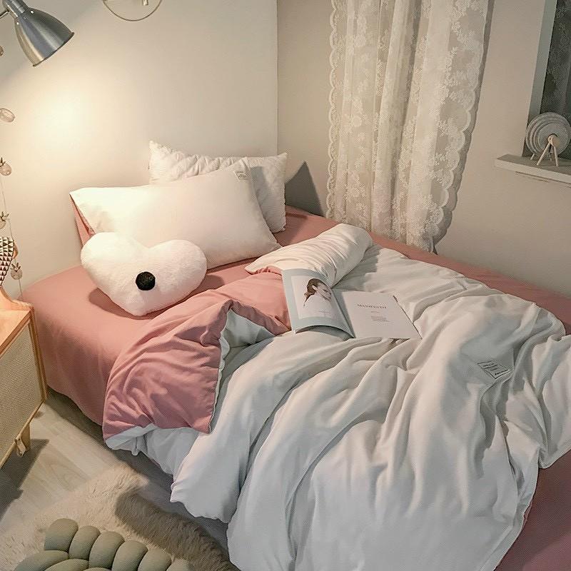 Bộ chăn ga gối Cotton Tici M2T bedding chăn ga Hàn Quốc màu sắc lạ mắt miễn phí bo chun drap ga giường