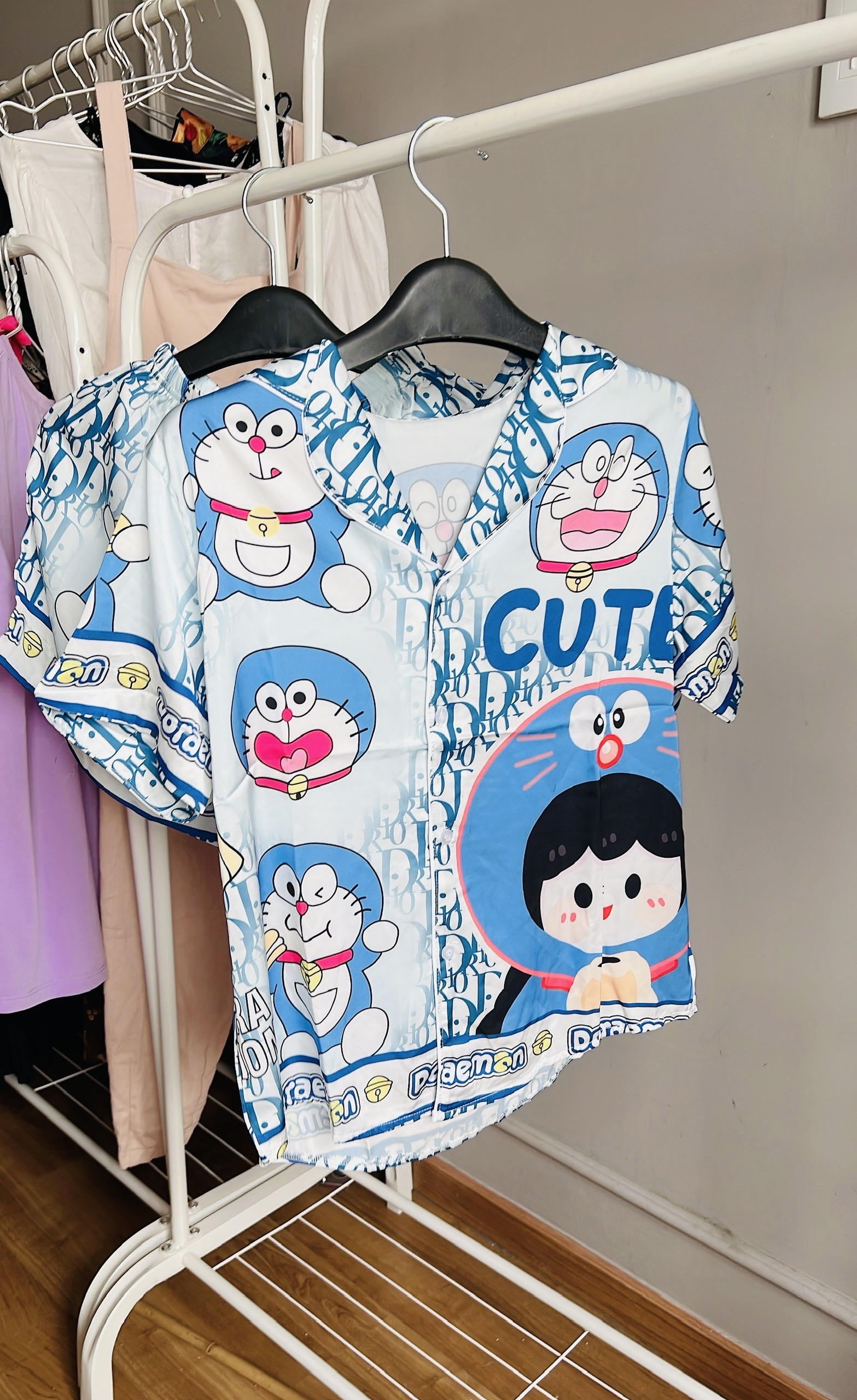 Bộ đồ ngủ Doraemon siêu dễ thương dưới 60kg dành cho nữ