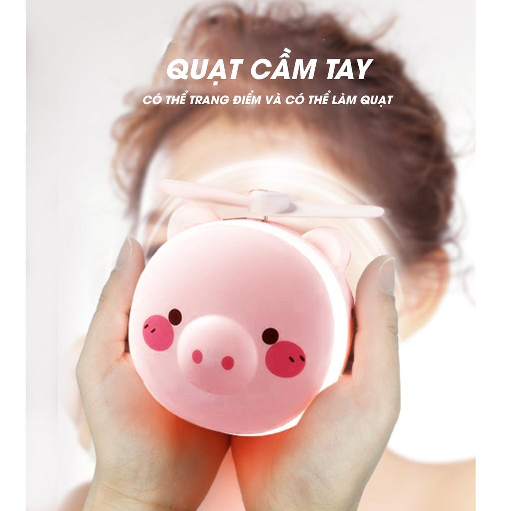 QUẠT CẦM TAY PIN SẠC TÍCH HỢP GƯƠNG ĐA NĂNG MULTI FAN - AsiaMart