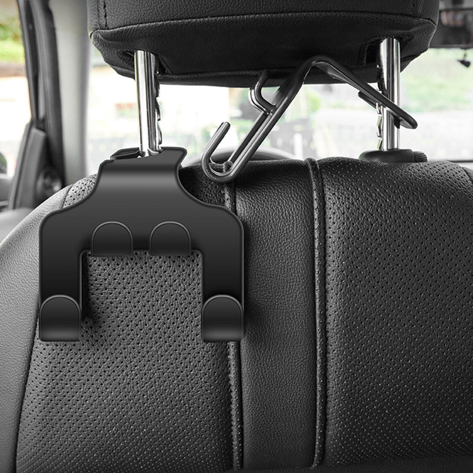 Seat Headrest Hook Auto Seat Back Dual Hangers, Headrest Mount Vehicle Hook, Universal Seat Back Hook Headrest Hanger for Coat
