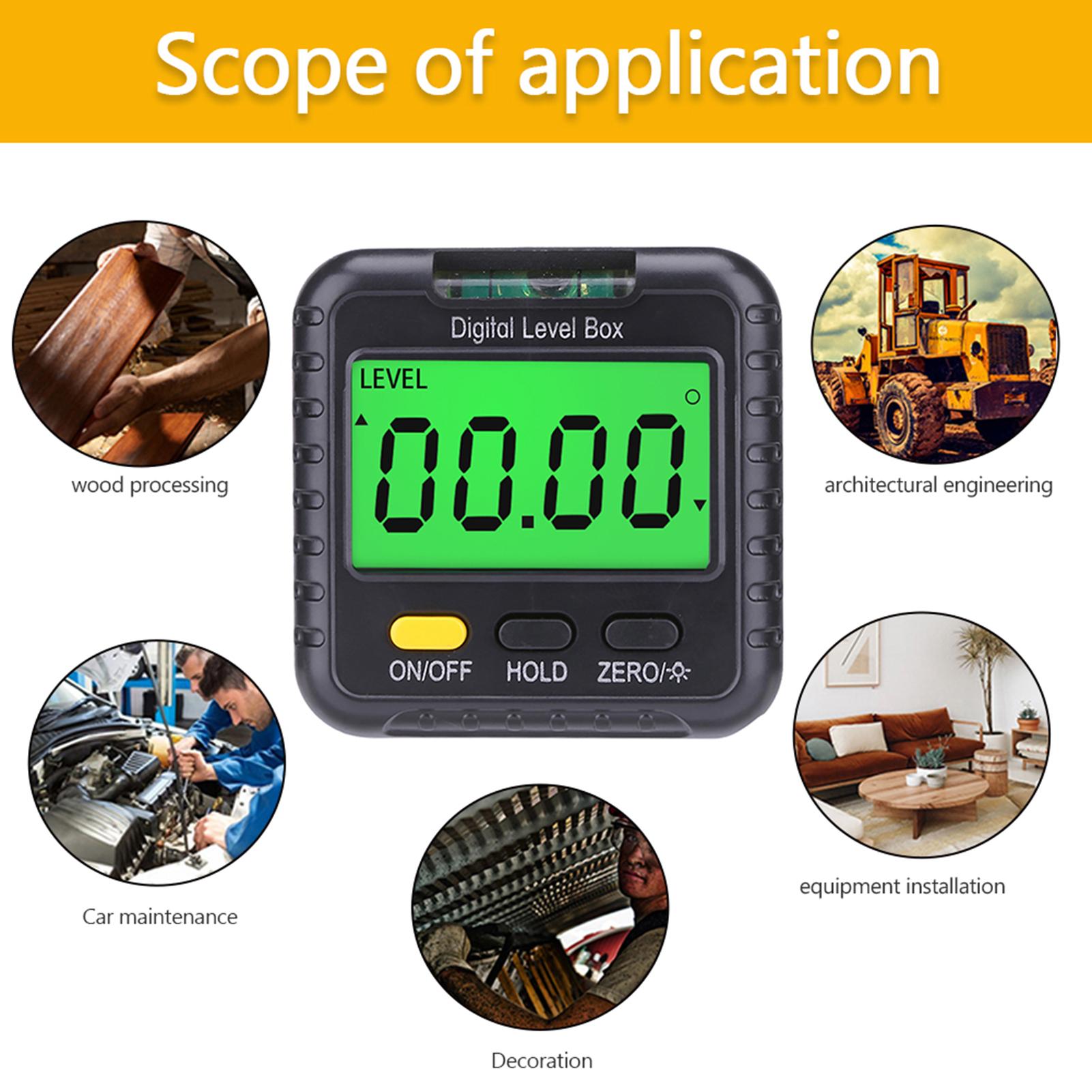 360 Degree Mini Digital Protractor Inclinometer Electronic Digital Level Ruler Angle Ruler Base Precise Measurement