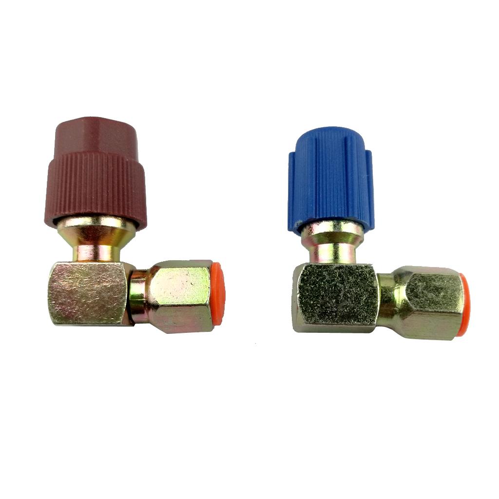 A/C Cao & Bên Thấp Khớp Nối R12 Để R134a Adapter 90 Độ Đầu Nối Nhanh