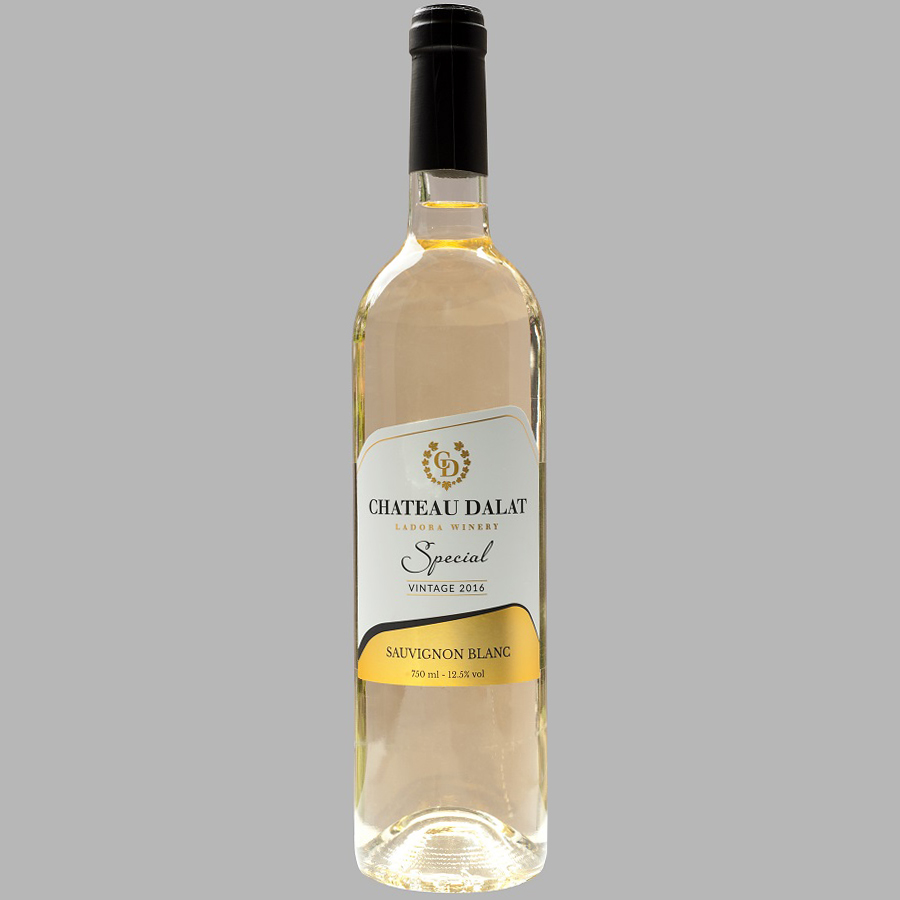 Rượu Vang Trắng Ladofoods Chateau Dalat Special Sauvignon Blanc 750ml 12,5% - Không Kèm Hộp