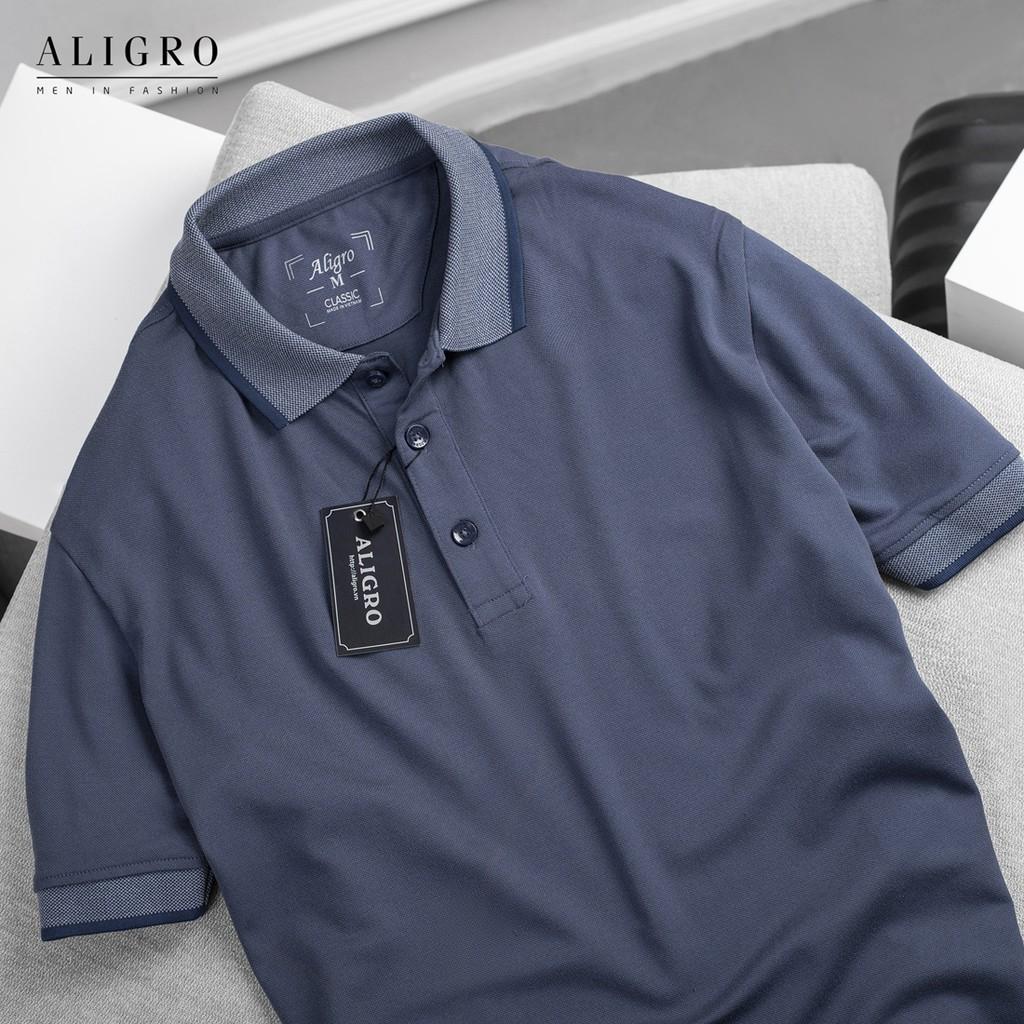 Áo polo nam ngắn tay ALIGRO chất liệu cotton cao cấp, thấm hút mồ hôi tốt, kháng khuẩn, basic ALGPLO28