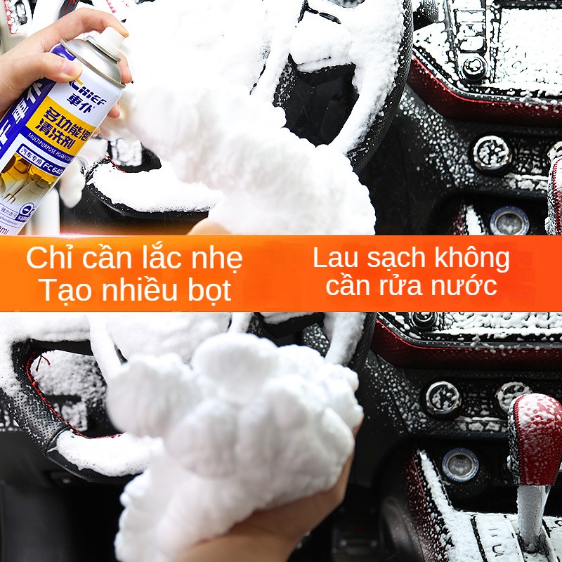 Chai xịt bọt vệ sinh nội thất xe ô tô Chief FC640 tẩy sạch vết ố trên ghế da vô lăng taplo chai 550ml