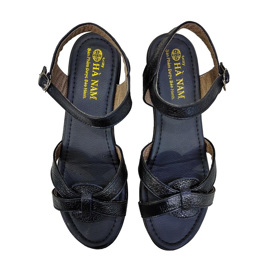 Giày Sandal Nữ Cao Gót TiTi ĐÔ Da Bò Thật Cao Cấp 5cm DNU2128a