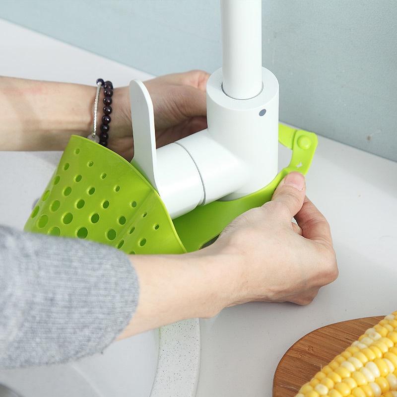 Giỏ nhựa dẻo đựng đồ ở bồn rửa bát, giỏ treo đựng đồ đa năng
