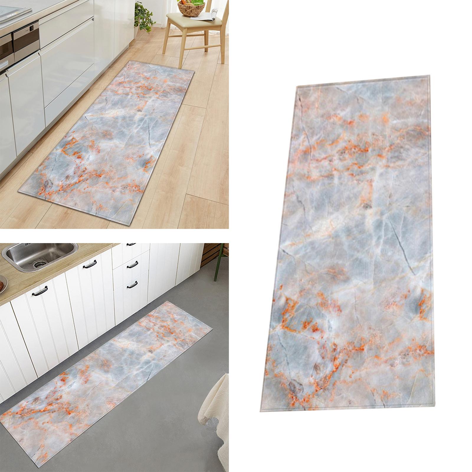 Kitchen Carpet Floor Mat Marble Printed Multipurpose for Doormat