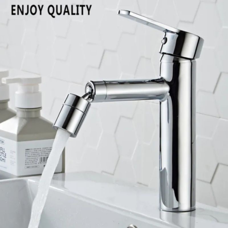Vòi Lavabo gật gù mỏ xoay 360 nóng lạnh cao cấp/ Vòi Lavabo mỏ xoay