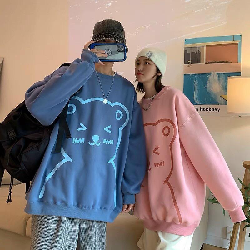 Áo Sweater Nỉ Gấu Ho Bear Form Rộng, Áo Đôi Nỉ Nam Nữ