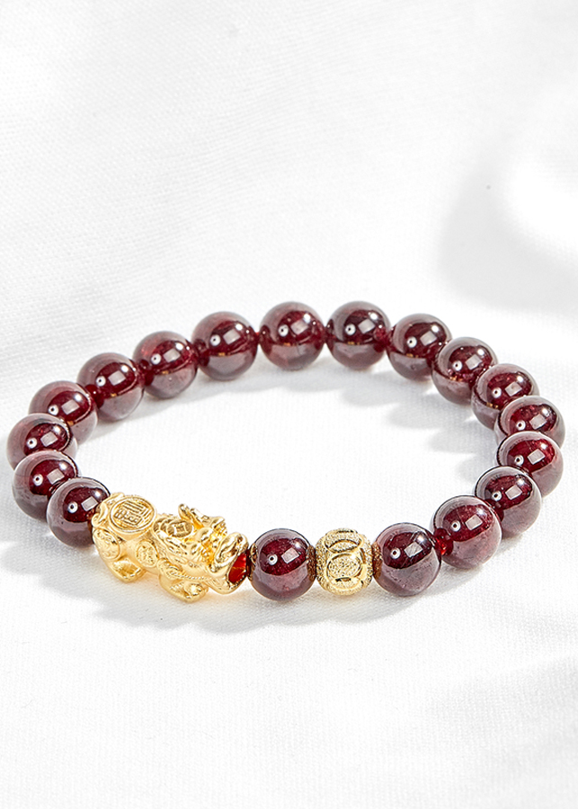 Vòng tay đá garnet phối tỳ hưu Ngọc Quý Gemstones