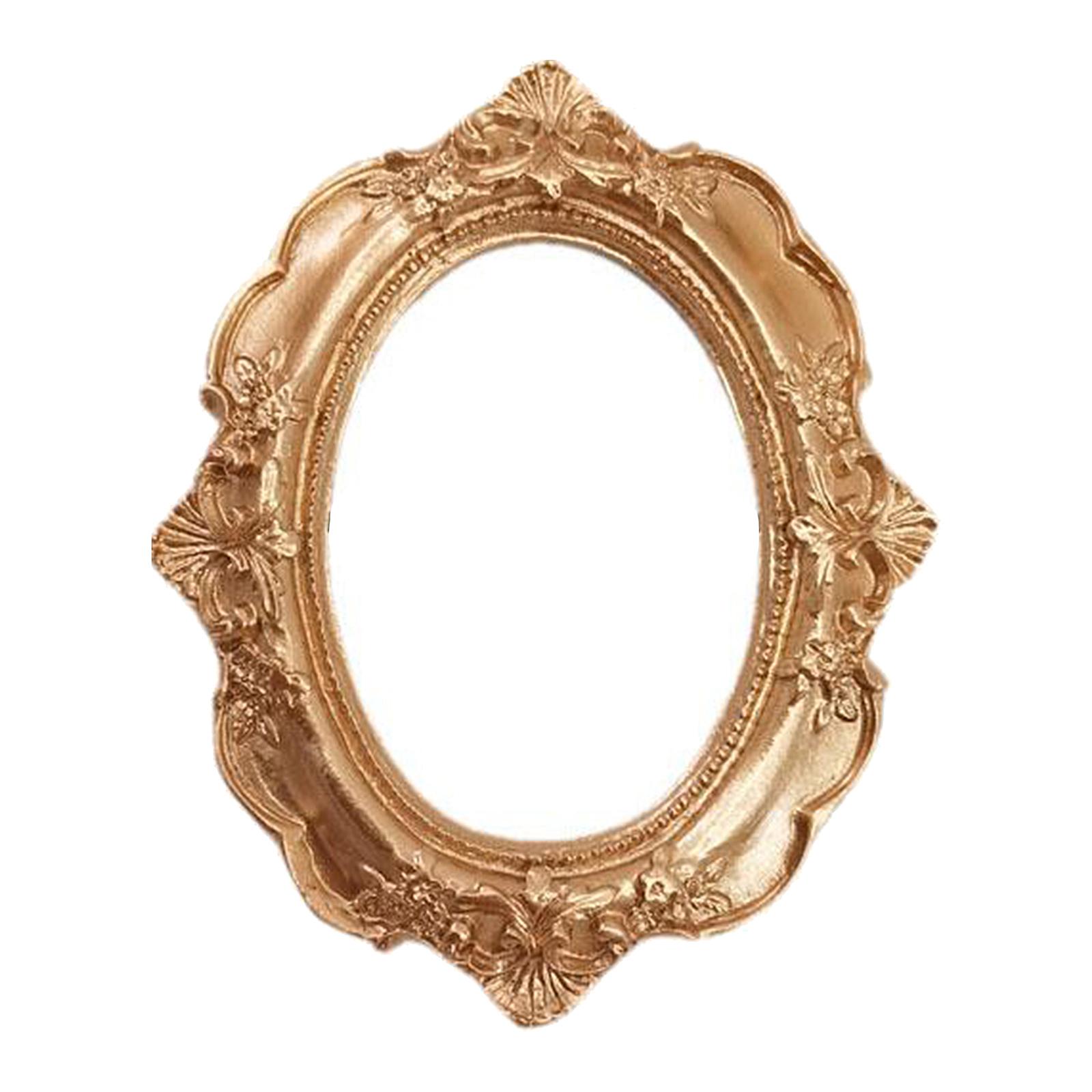 2xVintage Photo Frame Carved Lace Resin Mini Picture Frame Photo Props Oval