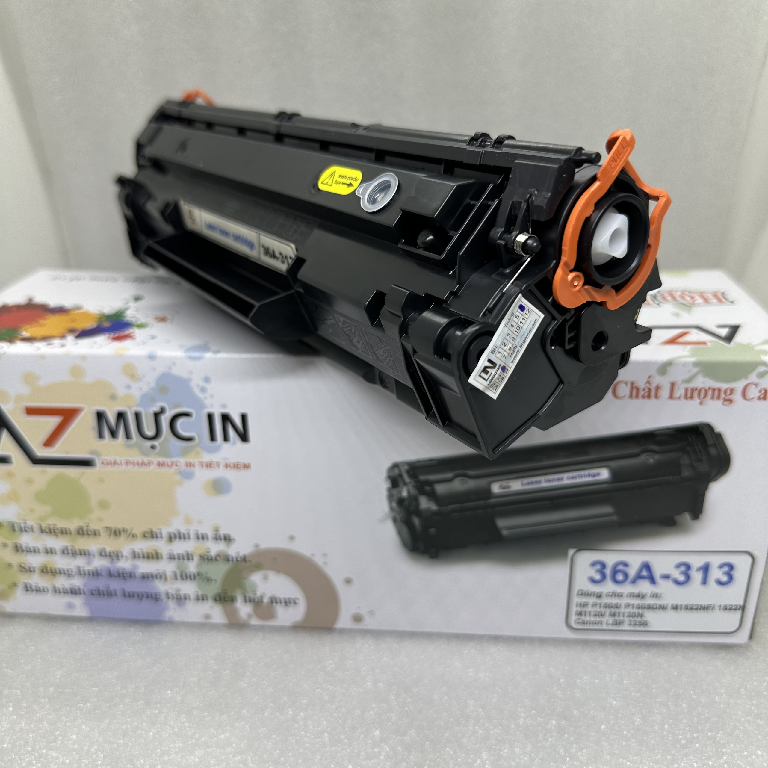 Hộp mực AZ 36A/313 Có lỗ đổ mực dùng cho máy in Hp 1505, M1522nf, M1120 - hàng chính hãng