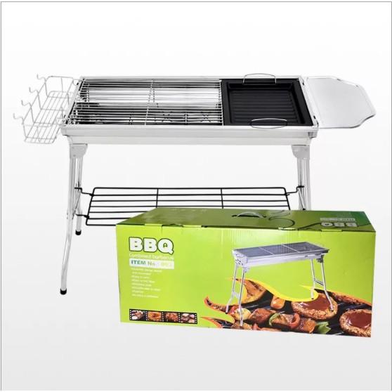 Bếp lò nướng than BBQ chất liệu inox xếp gọn đi du lịch BBQ Full Set 73x33x71cm