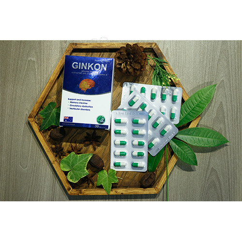 COMBO 2 bộ sản phẩm GINKON bổ não Úc giảm rối loạn tiền đình, tăng cường lưu thông máu, mỗi hộp 30 viên