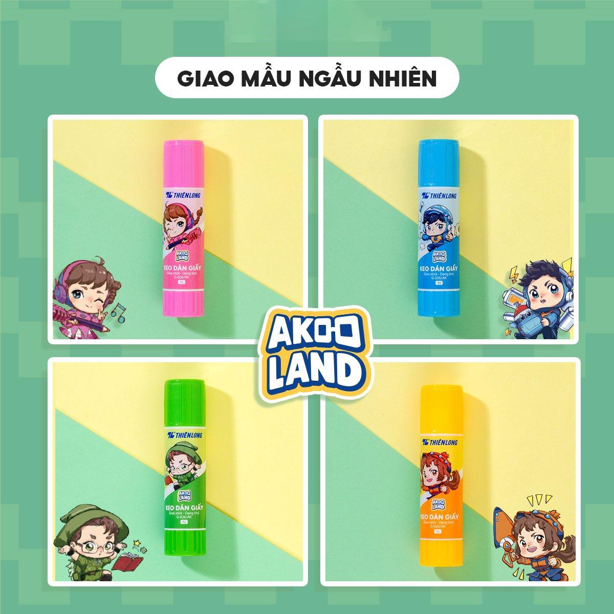 Keo Khô Dán Giấy - Nhân Vật Akooland Thế Giới Học Cụ Thần Kỳ - Thiên Long G-026/AK - Màu Xanh Dương