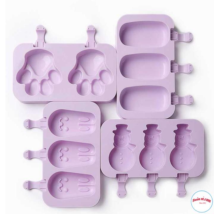 Bộ Khuôn Làm Kem Silicone Đáng Yêu Tặng Kèm 50 que gỗ - 00202