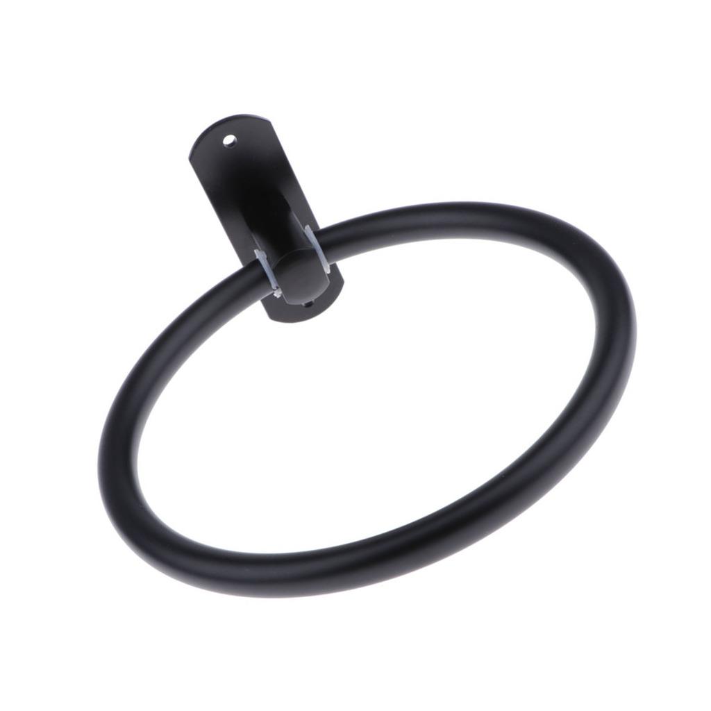 Black Wall Mount Towel   Holder Hanger Bathroom Organizer