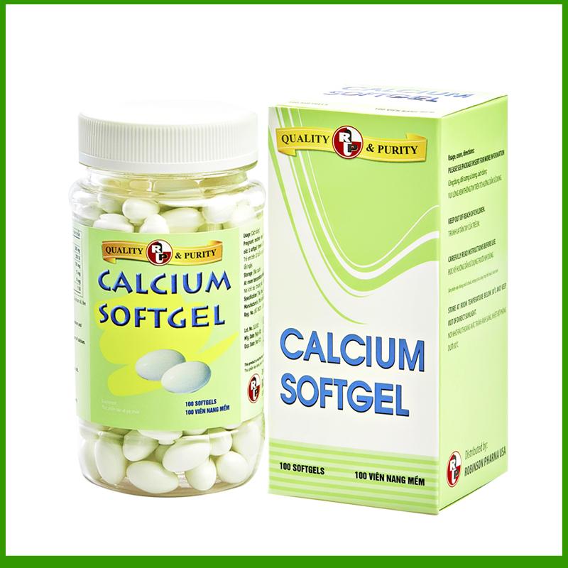 Combo 2 chai TPCN bổ xương bổ sung Calcium ( canxi) và Vitamin D3- Calcium softgel – Robinson Pharma Usa-Chai 100 viên-tặng 1 hộp tuần hoàn não GINKGO GOLD h/30v